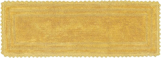 Better Trends Lilly Crochet Yellow Large Bath Mat & Long Bath Rugs, 100% Cotton & Reversible Bath Runner Rug, Absorbent Shower Rugs for Bathroom, Washable Bath Rugs - 20 x 60 Runner Rug