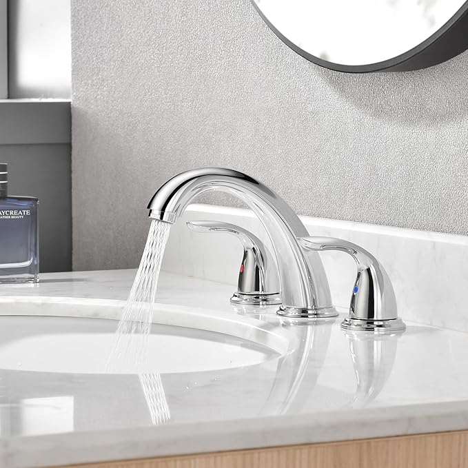 sumerain Widespread Bathroom Faucet 8 inch 3 Hole Bathroom Sink Faucet Chrome