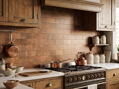 2026 New Upgrade Peel and Stick Backsplash Tile, Peel and Stick 11.34" X 11.57" Wall Tile for Kitchen, Bathroom, Fireplace, Laundry (Copper Metal, 10 Packs)