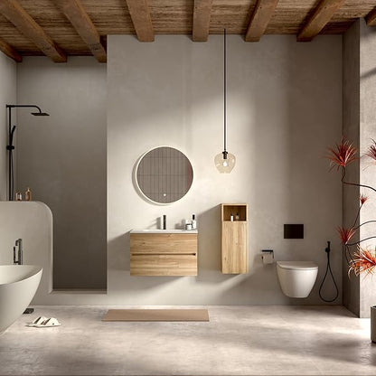 30'' Floating Bathroom Vanity with Sink Combo, Medium Bathroom Cabinet with 2-Soft Close &Large Storage Drawers, for Small Space, Apartment, Hotel, Rough Oak