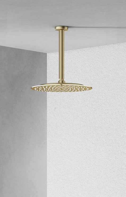 VBFF-Shower Head,rain shower head, 10 inch- Round Shower Head, 1.8 GPM Flow Rate, rainfall showerhead,VBFF12 (Brushed Gold)