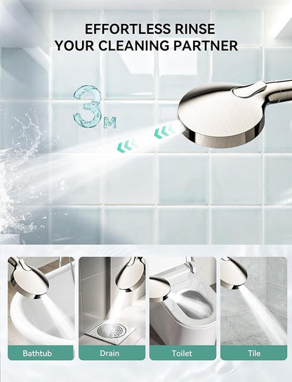 Magichome Shower Head with Handheld, High Pressure 10-Spd Detachable Chrome Showerhead with Stainless Hose