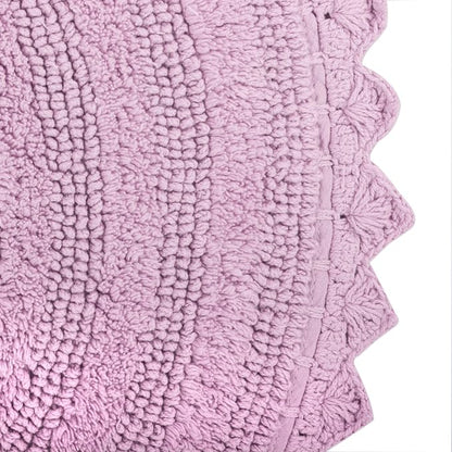 DII Crochet Collection Reversible Bath Mat, Round, 27.5" Diameter, Mauve