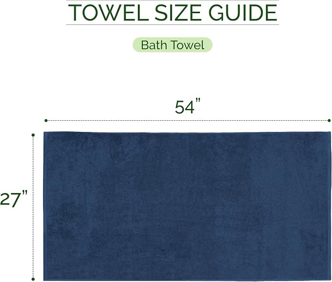 Elegant Comfort 100% Turkish Cotton Corduroy Ribbed Luxury Soft 2 Pack Bath Towels 27 x 54 Inch - Ultra Plush, Absorbent, Quick Dry, Hotel Spa Quality Towels for Bathroom Essentials, Navy