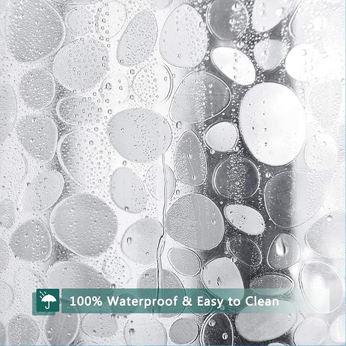 Clear Shower Curtain Liner, 100% Waterproof EVA 3D Shower Curtains with 3 Duty Heavy Bottom Magnets and 12 Rust Proof Grommets, 72x72 Weighted Shower Liner for Shower Stall, Bathtubs