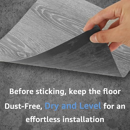 40 Sheet Vinyl Flooring 12 x 12 Peel and Stick Floor Tile Waterproof Clearance Vinyl Floor Tiles Wood Grey Self Adhesive Floor Tiles Sticky Laminate Flooring for Bathroom Kitchen Basement RV
