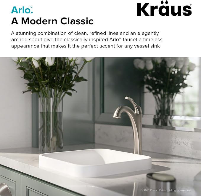 Kraus KVF-1200SFS Arlo Bathroom Faucet, Spot Free Stainless Steel