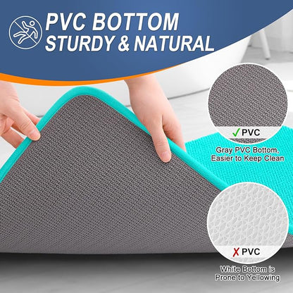 OLANLY Thick Memory Foam Bathroom Rugs 30x20, Soft Absorbent Bath Mat, Teal | Quick Dry Bath Rugs, Non-Slip Carpet, Machine Washable Mats for Bathroom Floor, Tub and Shower, Home Decor Accessories