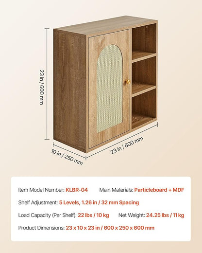 VEVOR Bathroom Wall Cabinet, 5 Height Levels, 23" W x 23" H Medicine Cabinet Wall Mounted, Hanging Organizer with Shelves for Laundry Room Kitchen Restroom