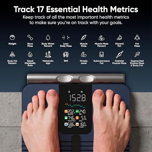 Wyze Smart Scale BodyScan with Handle, 8-Electrode Body Composition Scale | Segmental Analysis, Scale for Body Weight, BMI, Body Fat & Muscle Mass, 4.7-inch LED Display, 400 lbs Capacity