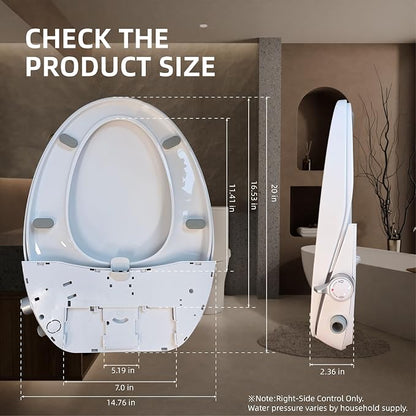 BRAVAT® Non-Electric Bidet Toilet Seat Elongated, Soft Close, Easy Install | Front&rear wash, Removable nozzles, Ambient water, Soft close, Customizable comfort settings, German engineered