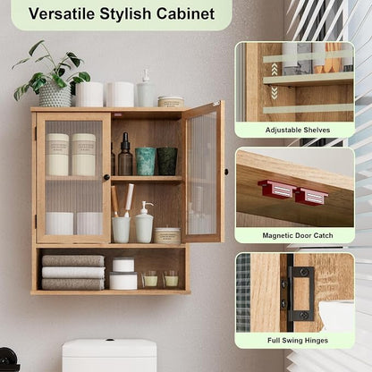 Bathroom Medicine Cabinet, Bathroom Wall Cabinet, Bathroom Cabinet Wall Mount, Medicine Cabinets for Bathroom with Glass Door