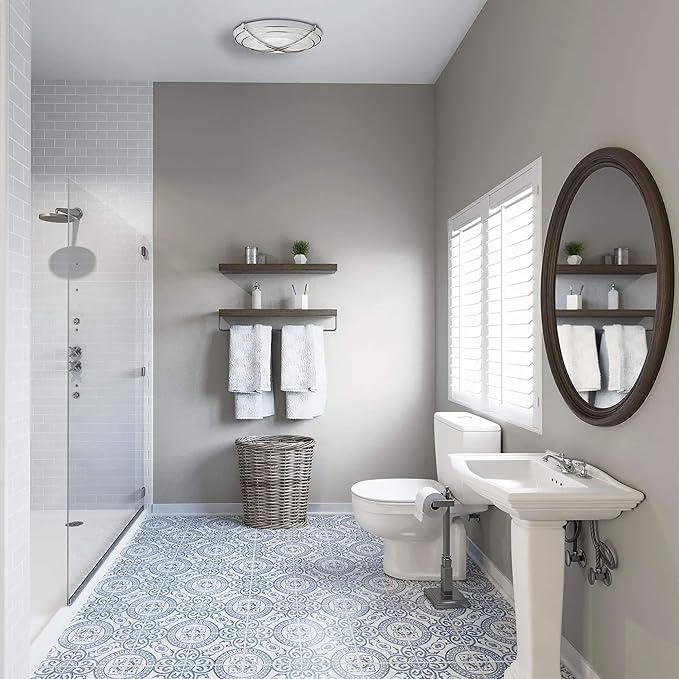 Good Housekeeping Kingsley (81030) Decorative 90 CFM 2.5 Sones Bathroom Ventilation Exhaust Fan with Lighting (Chrome)