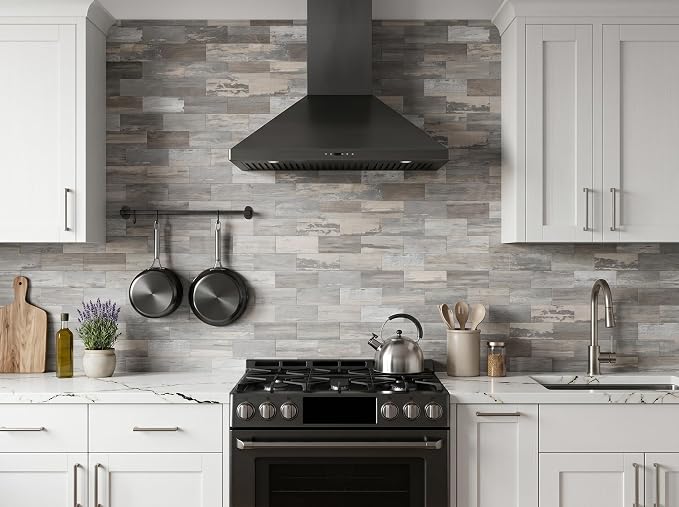 2026 New Upgrade Peel and Stick Backsplash Tile, Peel and Stick 11.34" X 11.57" Wall Tile for Kitchen, Bathroom, Fireplace, Laundry (Light Rustic, 20 Packs)