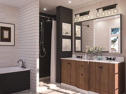 Keonjinn 55x36 Inch Matte Black Bathroom Mirror for Over Sink, Rectangular | HD Tempered Glass, Vanity Mirror, Brushed Framed, Square Corner, Modern Farmhouse, Wall Mounted Mirrors, Aluminum Alloy