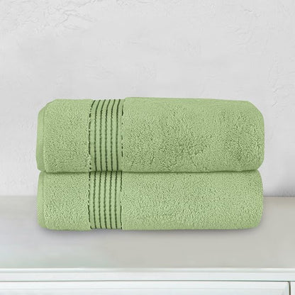 Elegant Comfort Premium Turkish Cotton 2 Pack Bath Towel Set - 27 x 54 inch, Luxurious Hotel Spa Quality 100% Turkish Cotton 2PC Bath Towel Set - Highly Absorbent - Soft Bathroom Towels, Sage