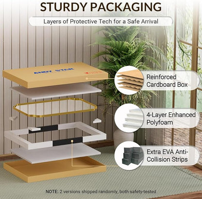 30"x48" Gold Bathroom Mirror, Large Scalloped Wall Mirror, Brushed Brass Mirror in Anti-Rust Stainless Steel Metal, Unique Scalloped Edge Design Decorative for Bathroom, Powder Room