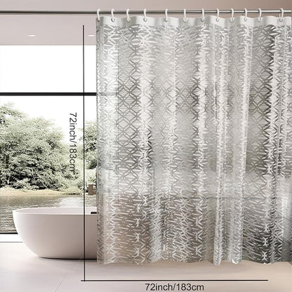 TIKABC Shower Curtain Liner, 4G PEVA Shower Liner, Plastic Peva Waterproof Shower Curtains, 72x72 inch with Grommet Holes 3 Magnetic Weights