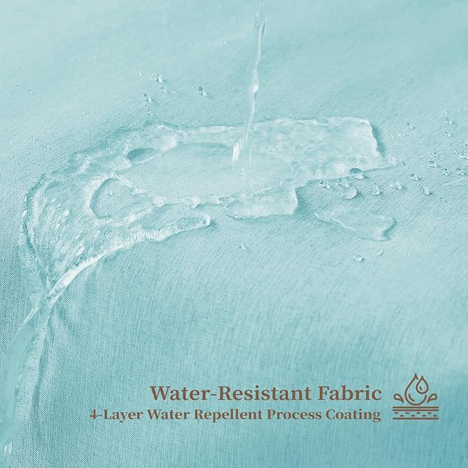 BTTN 72x90 Boho Scalloped Linen Textured Cloth Shower Curtain Set, Teal | Long Size, 230GSM Waterproof Polyester, Heavy Duty Fabric, 12 Plastic Hooks, Elegant Modern Farmhouse Style, Machine Washable
