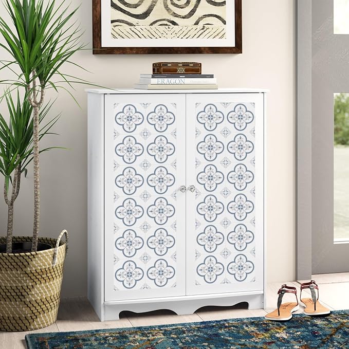 Peel & Stick Tile Stickers 12 PCS Self Adhesive Backsplash Decorative Wall Stickers for Kitchen Bathroom Tile Decals Waterproof & Removable 6" x 6" (Gray Flower)