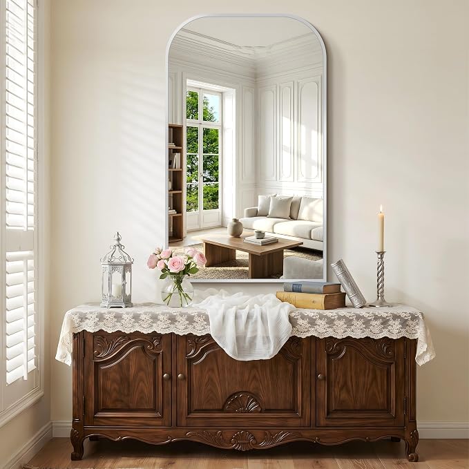COFENY Bathroom Mirror, 30x50 inch Silver Rectangle Wall Mounted Mirror with Thin Frame, Bathroom Vanity Mirrors for Over Sink, Entryway, Living Room, Bedroom