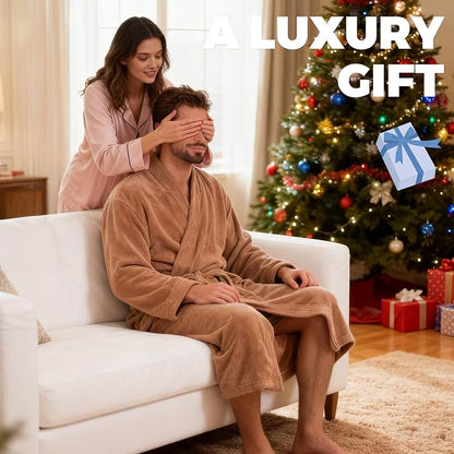PJGGZ Towel Robe for Men - Ultra-Absorbent Soft Quick Dry Towel Bathrobe Kimono for Shower, Spa & Hotel