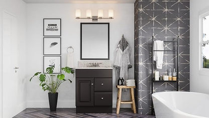 Alta Bay 4-Piece Bathroom Accessory Set, Brushed Nickel, Includes Towel Bar, Towel Ring, Toilet Paper Holder, and Robe Hook – Design House, 188680 | Wall Mount, Transitional, Zinc, Hardware, 558627