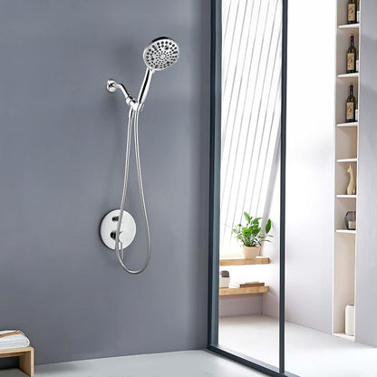 Shower Head with Handheld,High Pressure 10 Spray Modes Showerhead,Chrome | 4.7”Detachable Showerhead Set with 5ft Hose, Adjustable Bracket and Built-in Power Wash to Clean Tub, Tile & Pets - Chrome