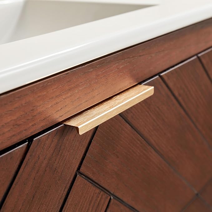 30 in. Wall Mounted Bathroom Vanity with Sink, Fully Assembled Floating Vanity with Double Drawers, Brown Walnut Finish