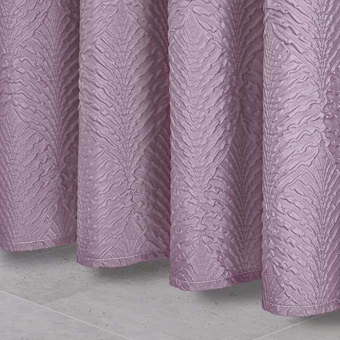 72x84 Extra Long Shower Curtain, Ombre Lavender 3D Embossed Half Bath Curtain