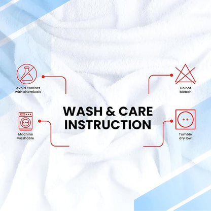 Infinitee Xclusives Luxury 100% Cotton Towel Set – 8 Piece Bathroom Towel Set (2 Bath Towels, 2 Hand Towels, 4 Washcloths) – Soft & Absorbent Towels for Bathroom (Brilliant White)