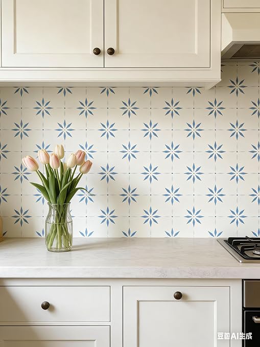 Peel and Stick Floor Tile, 7.9"x7.9" Vinyl Flooring for Bathroom Kitchen, Waterproof Non-Slip Durable Self-Adhesive Easy DIY Removable