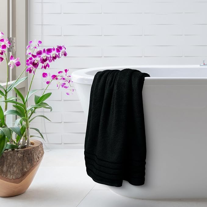 Avalon Towels Bath Towels Set of 4, Size 30 x 60 Inches, Highly Soft and Absorbent, Quick Drying, Lightweight, Perfect for Daily Use