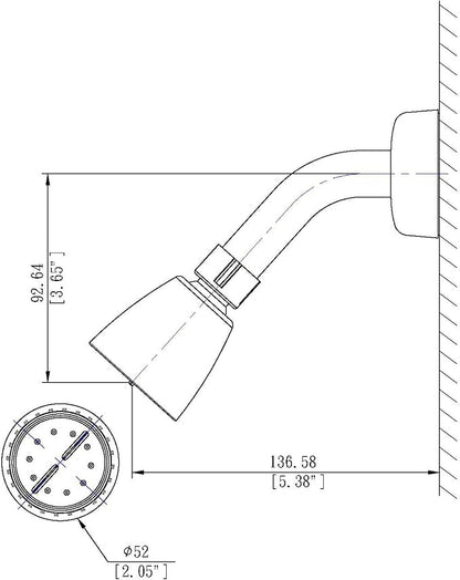 Laguna Brass 3320BN/4010BN Mobile Home Two Handle 8″ Shower Diverter with Matching Shower Head/Arm/Flange Brushed Nickel Finish