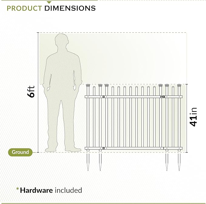 Zippity Burbank Picket Gate, White Vinyl DIY No Dig Kit | 3.5ftH x 5ftW, 1 Gate, Hardware Included, ZP19071