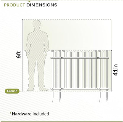 Zippity Burbank Picket Gate, White Vinyl DIY No Dig Kit | 3.5ftH x 5ftW, 1 Gate, Hardware Included, ZP19071
