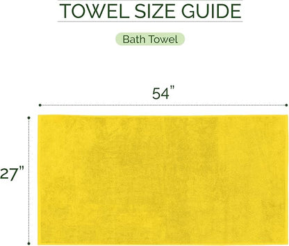 Elegant Comfort 100% Turkish Cotton Corduroy Ribbed Luxury Soft 2 Pack Bath Towels 27 x 54 Inch - Ultra Plush, Absorbent, Quick Dry, Hotel Spa Quality Towels for Bathroom Essentials, Yellow