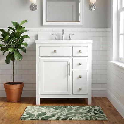 Lavanti Oakford 30 Inch Bathroom Vanity with Sink – Stylish White Vanity Bathroom with Storage Cabinet – Modern Bathroom Vanities with Single Vanity Sink & Quartz Countertop