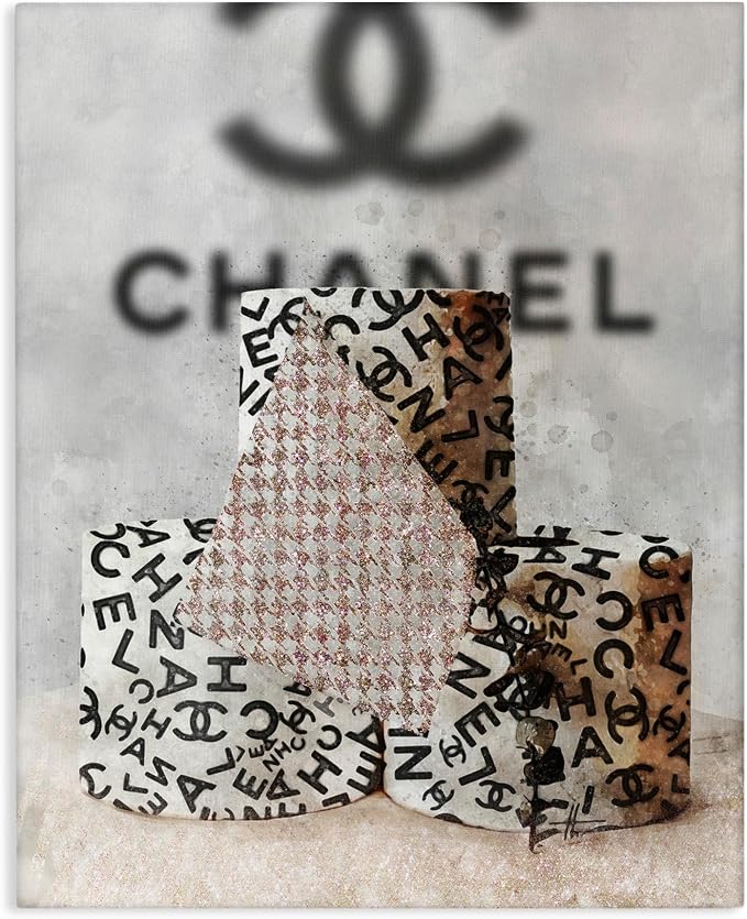 Stupell Industries 'Fashion Toilet Paper Design', Canvas Art, 36 x 48 Inches, Easy to Hang and Sturdy, Made in USA, by Ziwei Li