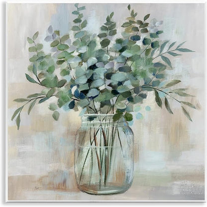Soothing Eucalyptus Herb, 12 x 12 Inch Mounted Print on Wall Plaque | Stupell Industries · By Nan · Ready to hang · Rustic farmhouse charm for kitchen or living spaces · Made in USA