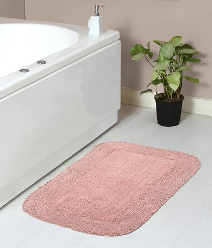 Home Weavers Radiant Collection 100% Cotton Bathroom Rugs Set, Machine Washable Rug, Extra Soft and Absorbent Bath Rug, Kitchen Mat, Bath Mat Set, Bath Floor Mat Non Slip, 21"x34" Rectangle, Pink