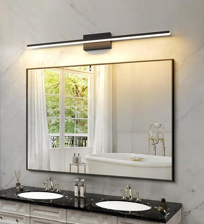 JUSHENG Black Vanity Lights for Bathroom 5CCT Dimmable Bathroom Vanity Light Fixtures LED Vanity Light Bar 39.37'' Inch 36W