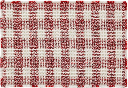 TYUU Small Christmas Bathroom Rug, Cute Waffle Bath Mat, 24x16 Red & White | Super Absorbent Quick Dry Bath Rug, Non-Slip Backing, Soft Waffle Washable Farmhouse Bathroom Mats, Tub, Shower & Home Decor