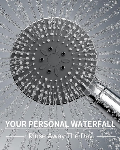 OFFO Handheld Shower Head with Filter, 20 Stage Shower Head with Filters for Hard Water, 6 Modes High Pressure Shower Head to Remove Chlorine, Chrome