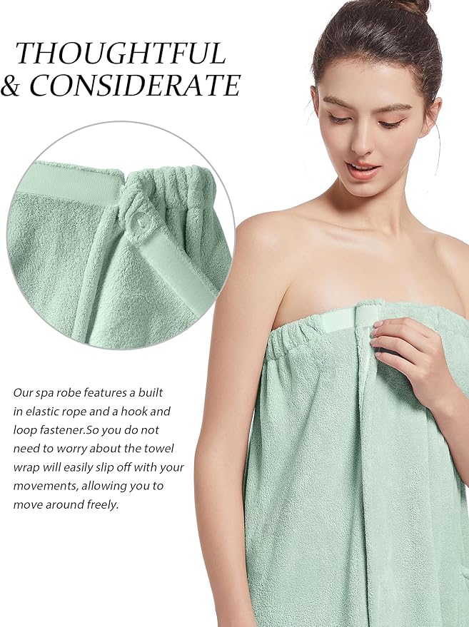 Women'S Soft Wrap Towel Full Length，Bath Robe After Shower Female Plush Long，Spa Bathrobes Lightweight With Pockets