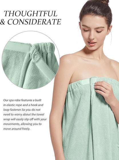 Women'S Soft Wrap Towel Full Length，Bath Robe After Shower Female Plush Long，Spa Bathrobes Lightweight With Pockets
