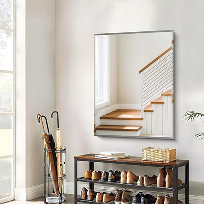 CILIBER Beveled Mirror, 30x40 Large Frameless Bathroom Mirrors for Wall, 3mm Tempered Glass Rectangle Vanity Mirror with Beveled Edge, Crystal-Clear, Hangs Horizontally or Vertically