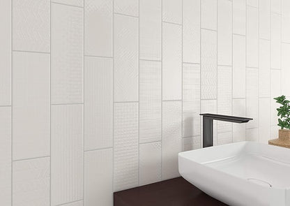 MSI Urbano Crema 3D Mix 4x12 Inch Glossy Ceramic Subway Tiles for Bathroom, Kitchen Backsplash & Accent Wall