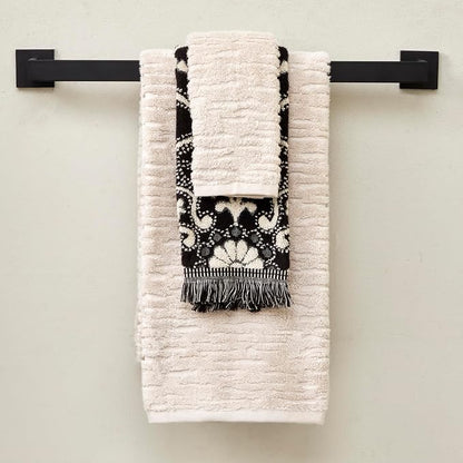 SKL Home CloudSoft/Amherst Medallion Bath Towel Set-6pc, Oatmeal/Black