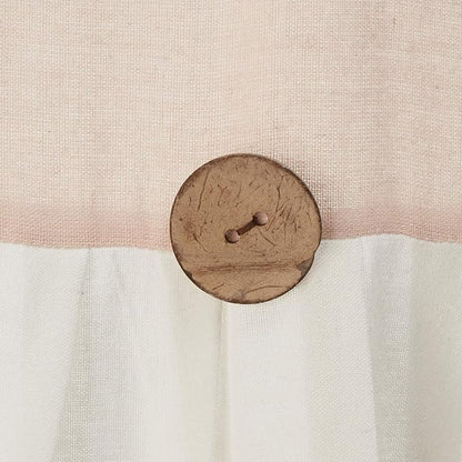 Lush Decor Linen Button Shower Curtain, 72" W x 72" L, Blush & Off White - Pink Bathroom Curtain - Fabric Shower Curtains - Farmhouse Bathroom Decor (Pack of 6)
